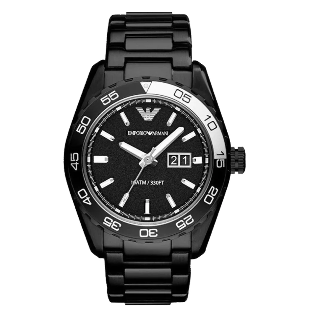 EMPORIO ARMANI Sportivo Black Stainless Steel Black Dial Quartz Watch for Gents - AR6049 - Image 3