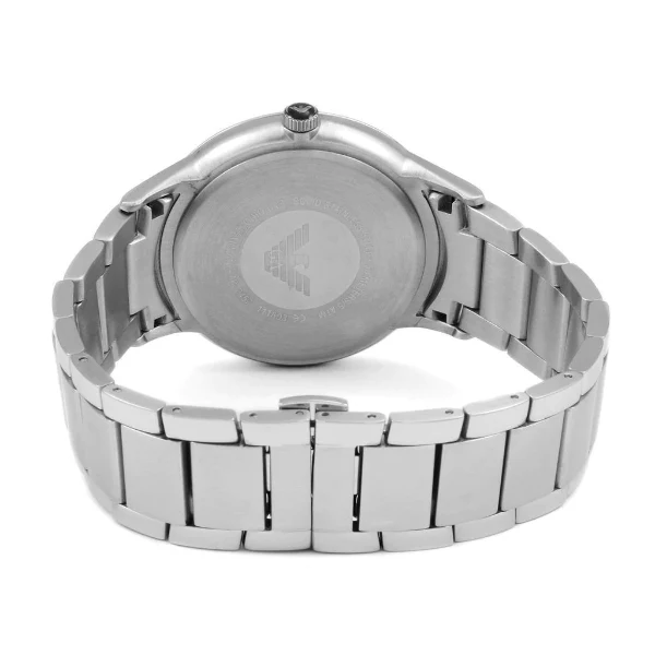 EMPORIO ARMANI Sportivo Silver Stainless Steel Black Dial Quartz Watch for Gents - AR2457 - Image 2
