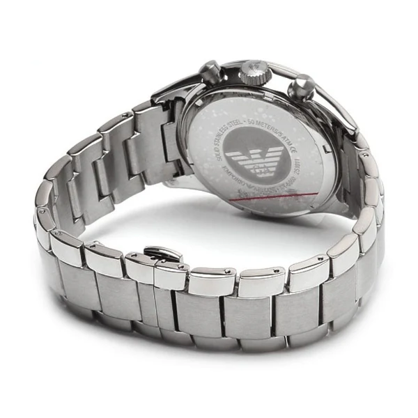EMPORIO ARMANI Sportivo Silver Stainless Steel Blue Dial Chronograph Quartz Watch for Gents - AR-5860-H - Image 2