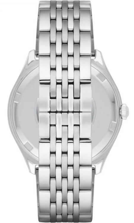 EMPORIO ARMANI Zeta Silver Stainless Steel Black Dial Quartz Watch for Gents - AR1977 - Image 2