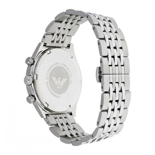EMPORIO ARMANI Zeta Silver Stainless Steel Blue Dial Quartz Watch for Gents- EMPORIO ARMANI AR 1974 - Image 2