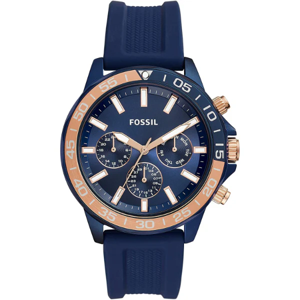 Fossil Bannon Multifunction Blue Silicone Strap Blue Dial Chronograph Quartz Watch for Gents - BQ2498 - Image 2