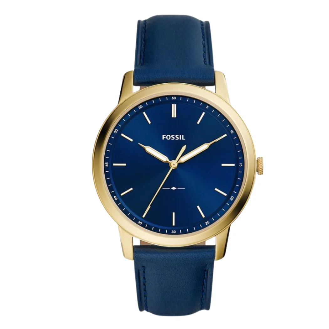 Fossil Blue Leather Strap Blue Dial Quartz Watch for Gents - FS5789