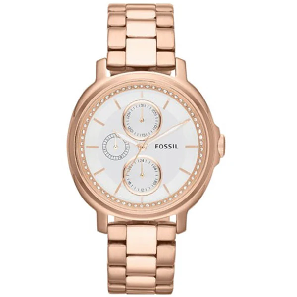 Fossil Chelsey Rose Gold Stainless Steel Silver Dial Quartz Watch for Ladies - ES3353