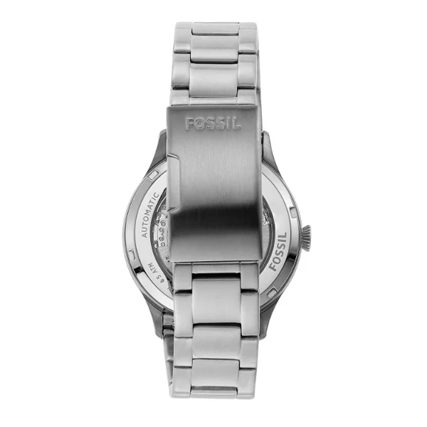 Fossil Forrester Silver Stainless Steel Black Dial Automatic Watch for Gents - ME3180 - Image 2