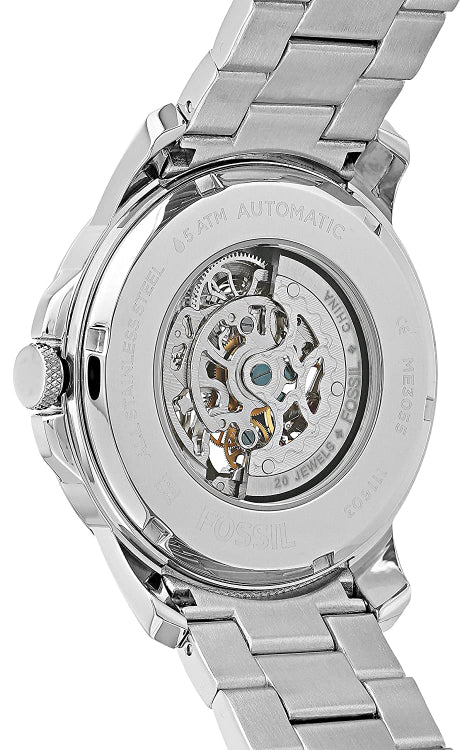 Fossil Grant Silver Stainless Steel Black Dial Automatic Watch for Gents - ME3055 - Image 2
