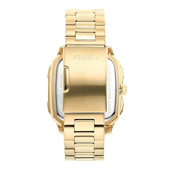 Fossil Inscription Gold Stainless Steel Black Dial Automatic Watch for Gents - BQ2573 - Image 2