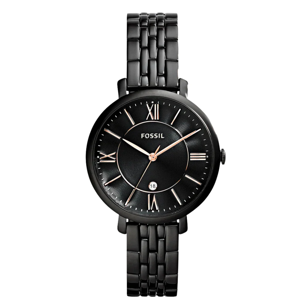Fossil Jacqueline Black Stainless Steel Black Dial Quartz Watch for Ladies - ES3614