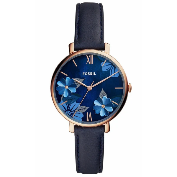 Fossil Jacqueline Blue Leather Strap Blue Dial Quartz Watch for Ladies - ES4673 - Image 2