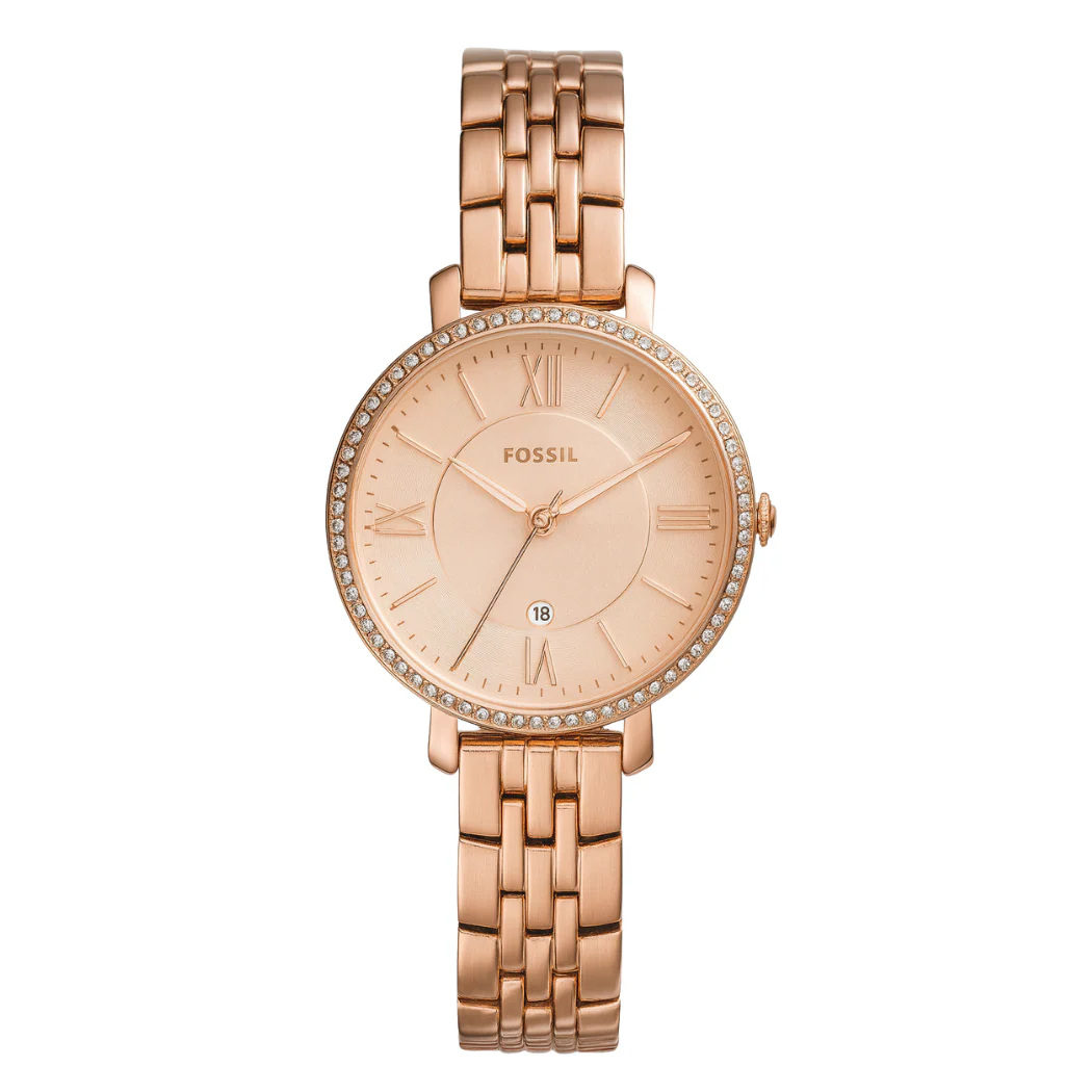 Fossil Jacqueline Gold Stainless Steel Gold Dial Quartz Watch for Ladies - ES3632