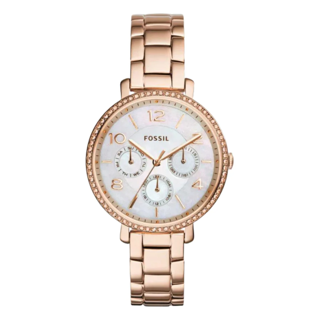 Fossil Jacqueline Rose Gold Stainless Steel Mother Of Pearl Dial Quartz Watch for Ladies - ES3757