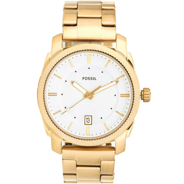 Fossil Machine Gold Stainless Steel Gold Dial Quartz Watch for Gents - FS5264