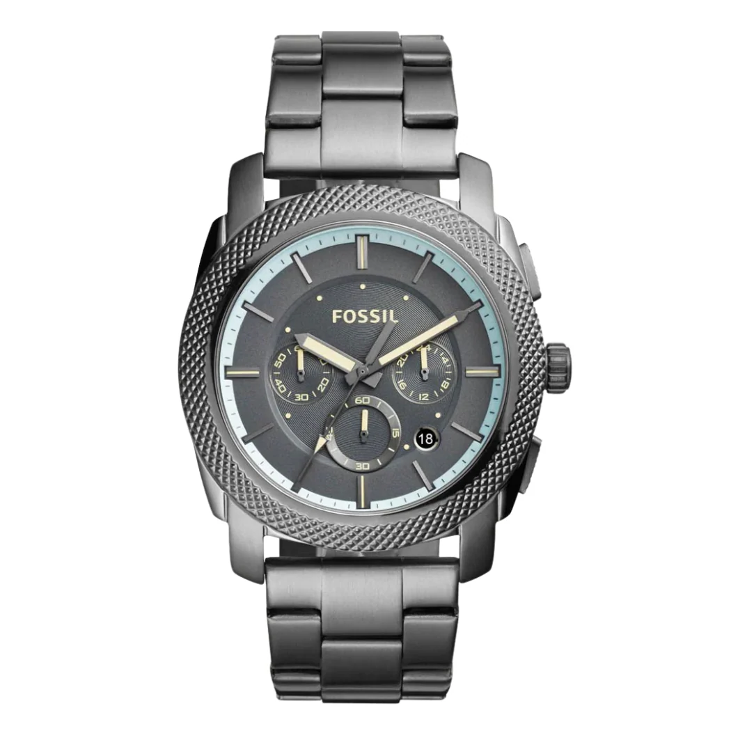 Fossil Machine Gunmetal Stainless Steel Gunmetal Dial Chronograph Quartz Watch for Gents - FS5172