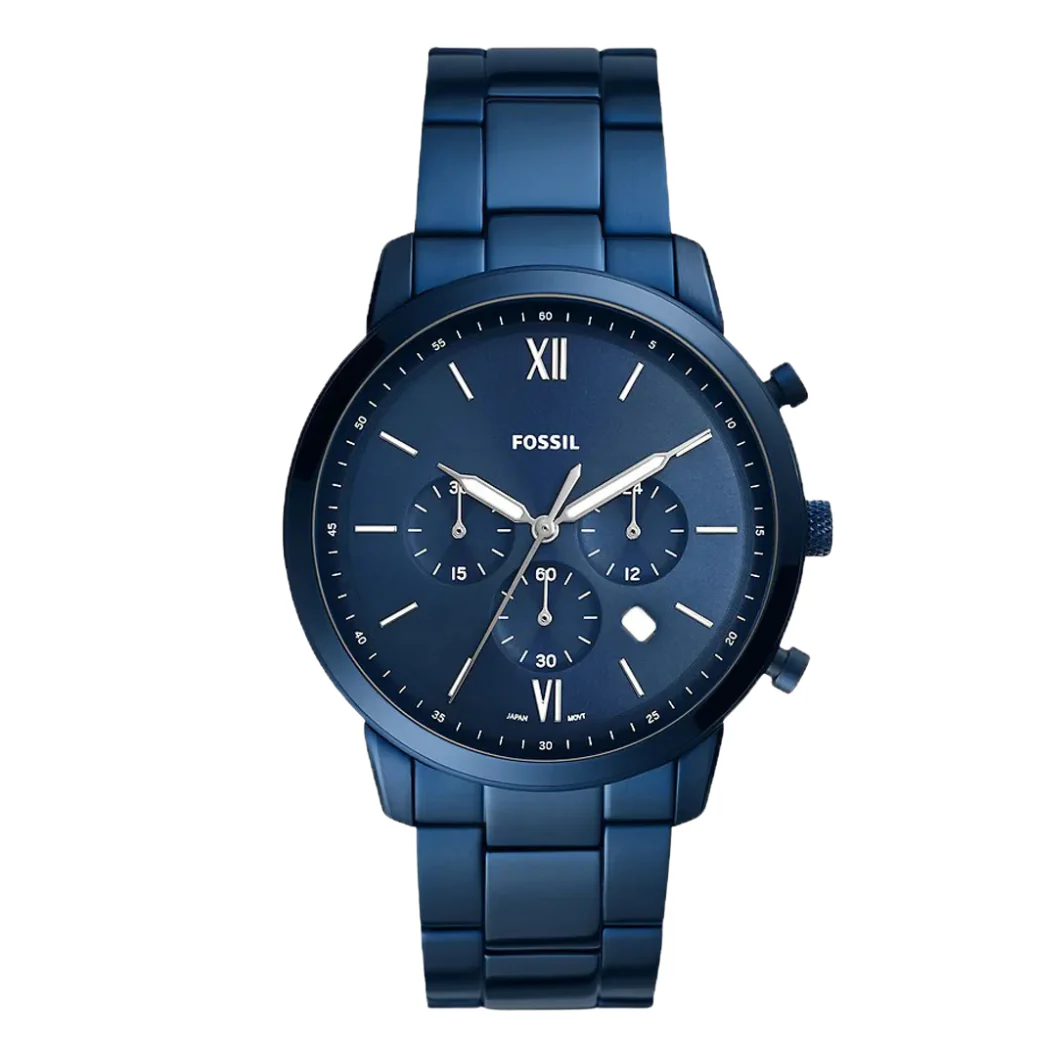 Fossil Neutra Blue Stainless Steel Blue Dial Chronograph Quartz Watch for Gents - FS5826