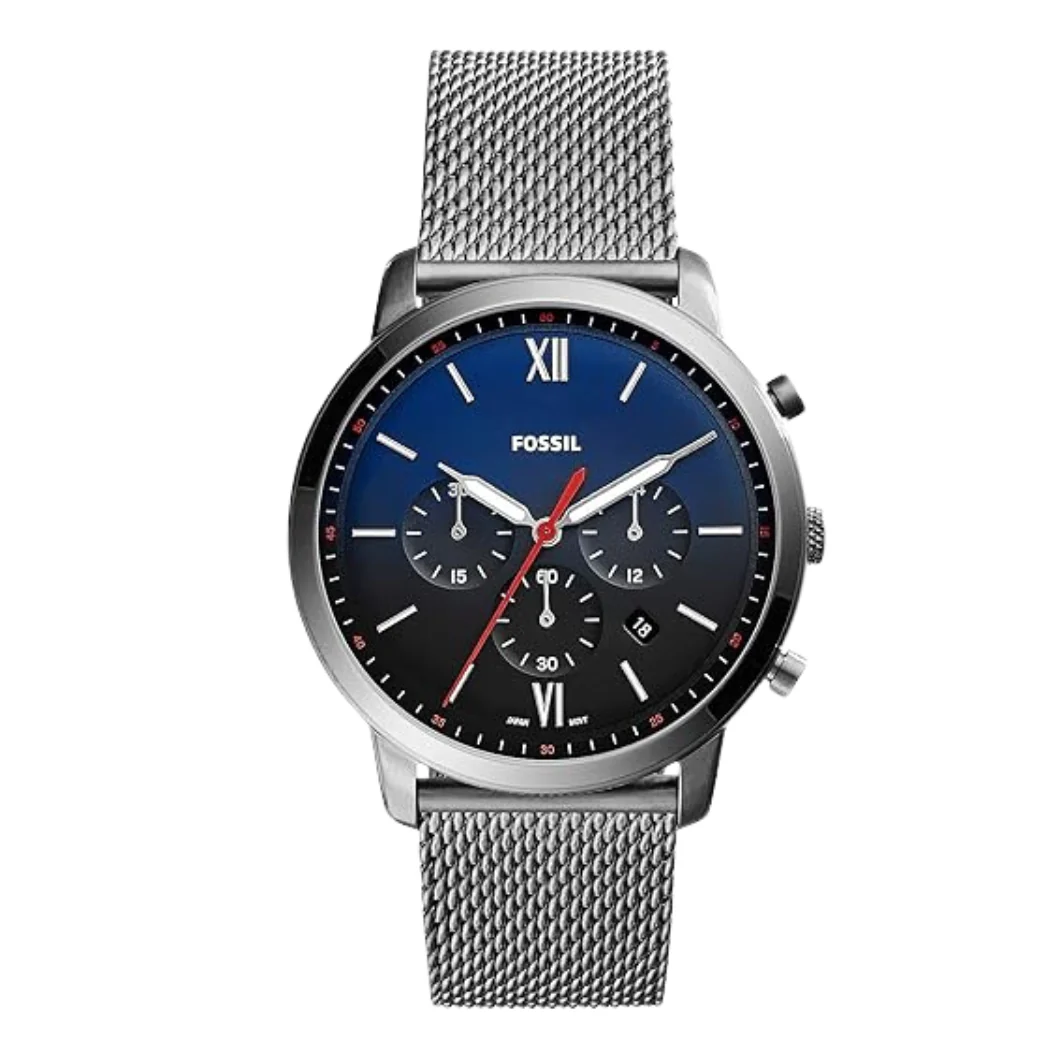 Fossil Neutra Smoke Mesh Bracelet Multicolor Dial Chronograph Quartz Watch for Gents - FS5383