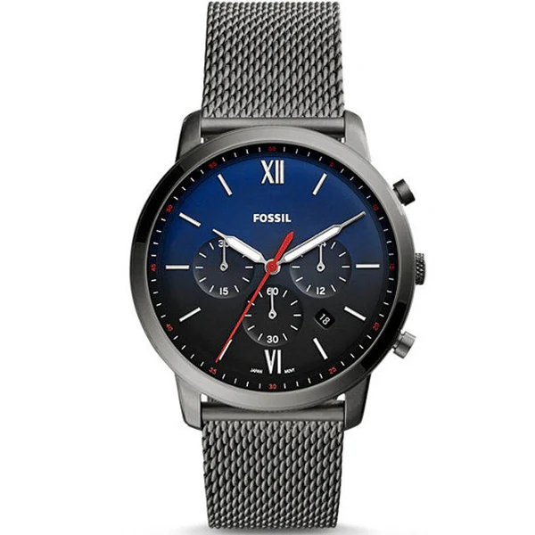 Fossil Neutra Smoke Mesh Bracelet Multicolor Dial Chronograph Quartz Watch for Gents - FS5383 - Image 2