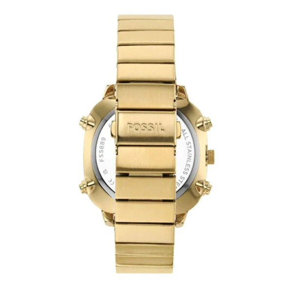 Fossil Retro Anadigital Gold Stainless Steel Positive Display Dial Analog & Digital Watch for Gents - FS5889 - Image 2