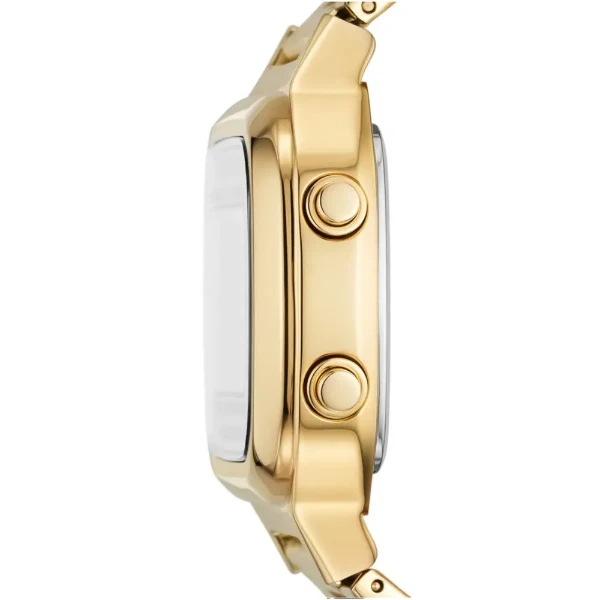 Fossil Retro Digital Gold Stainless Steel Positive Display Dial Digital Watch for Gents - FS5843 - Image 2