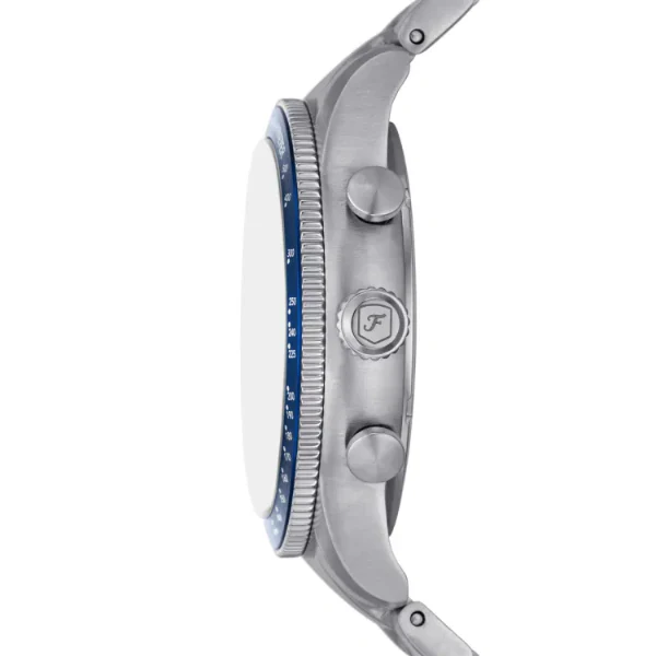 Fossil Sport Tourer Silver Stainless Steel Blue Dial Chronograph Quartz Watch for Gents - FS6047 - Image 3
