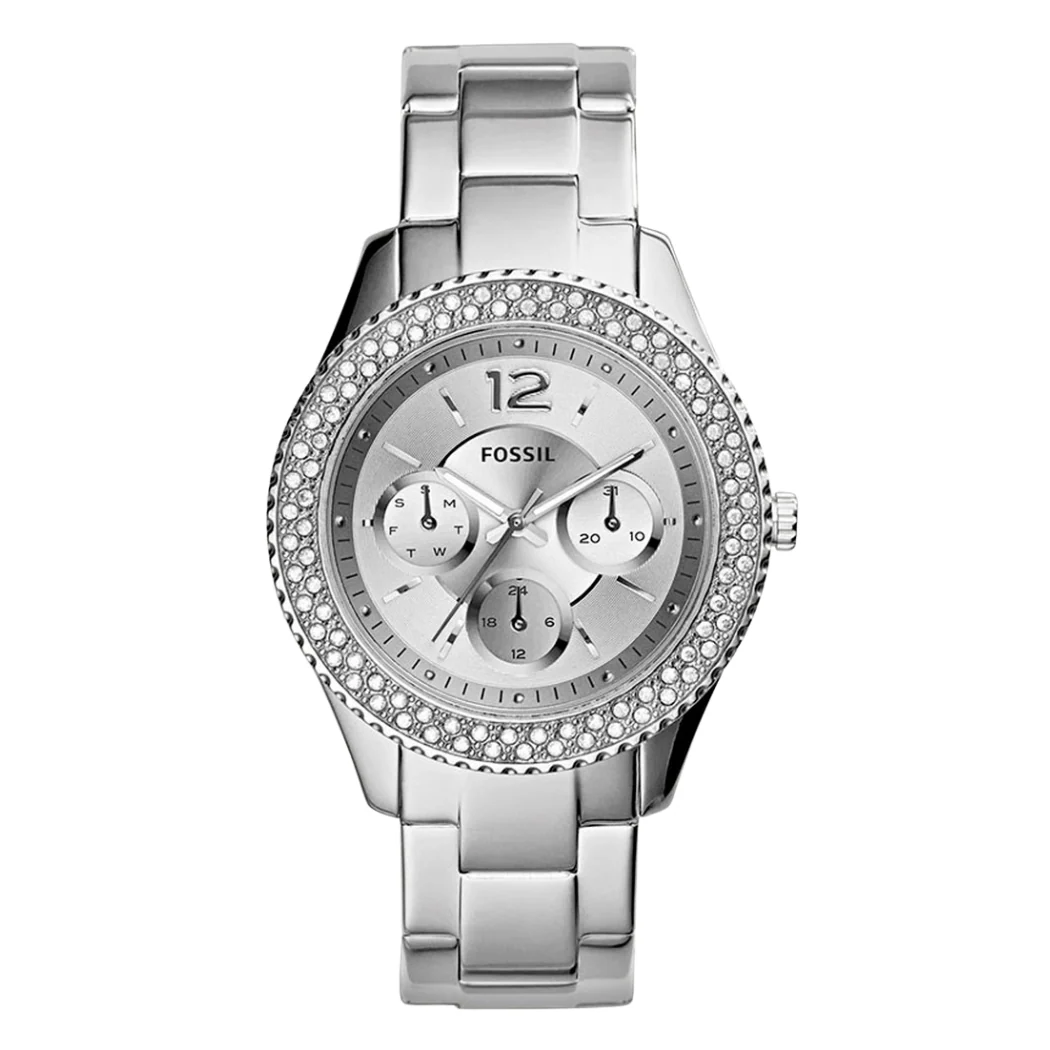Fossil Stella Silver Stainless Steel Silver Dial Quartz Watch for Ladies - ES3588