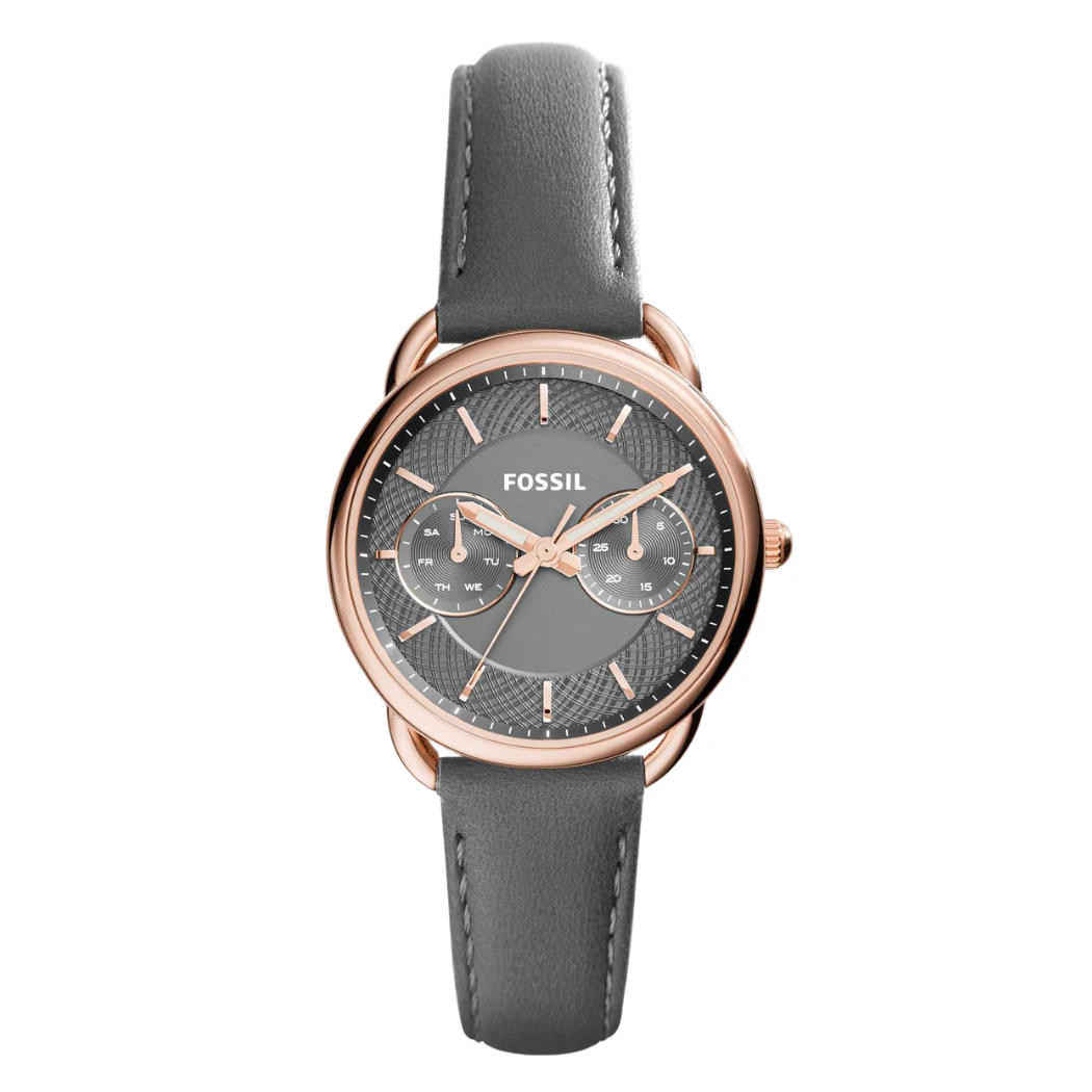 Fossil Tailor Grey Leather Strap Grey Dial Quartz Watch for Ladies - ES3913