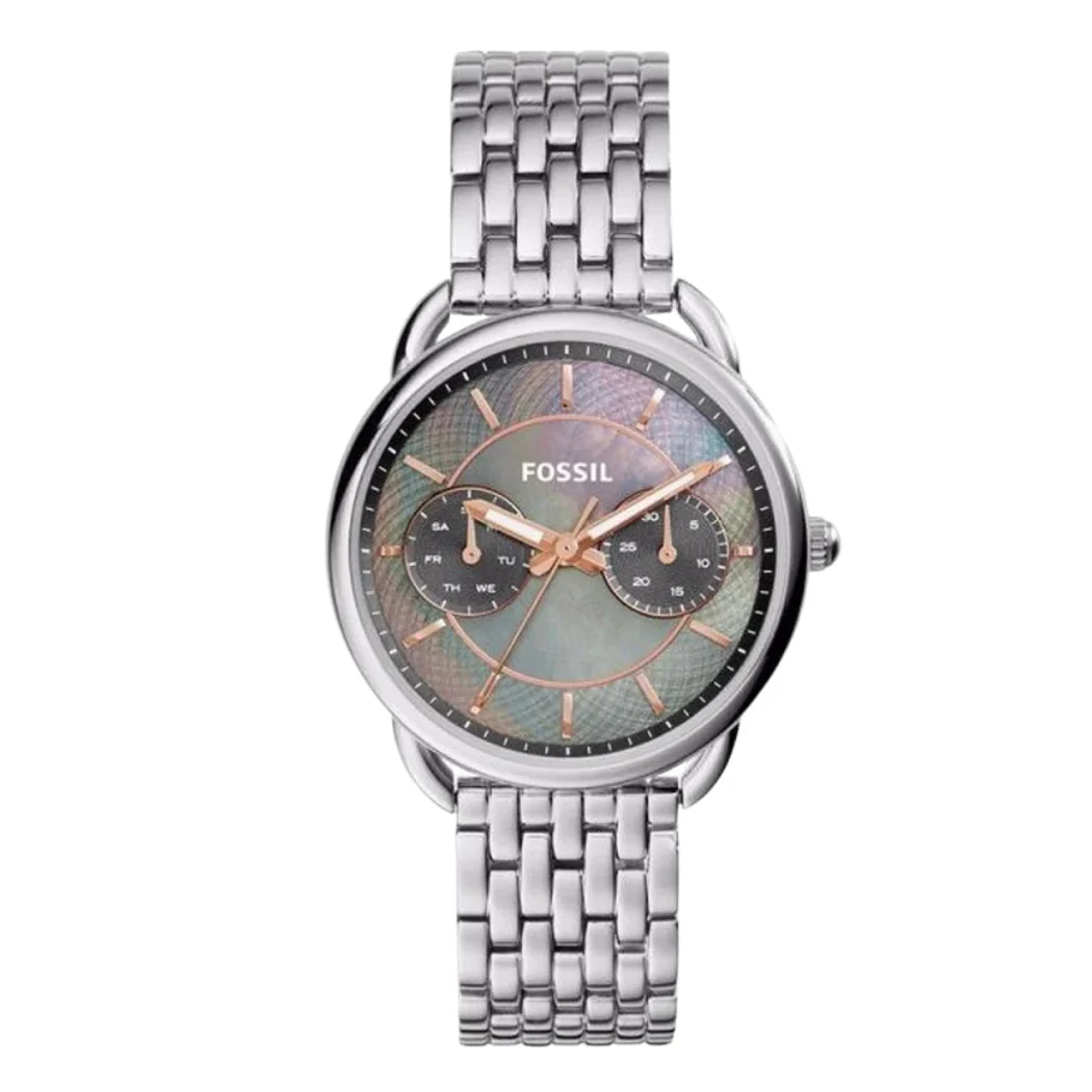 Fossil Tailor Silver Stainless Steel Mother of pearl Dial Quartz Watch for Ladies - ES3911