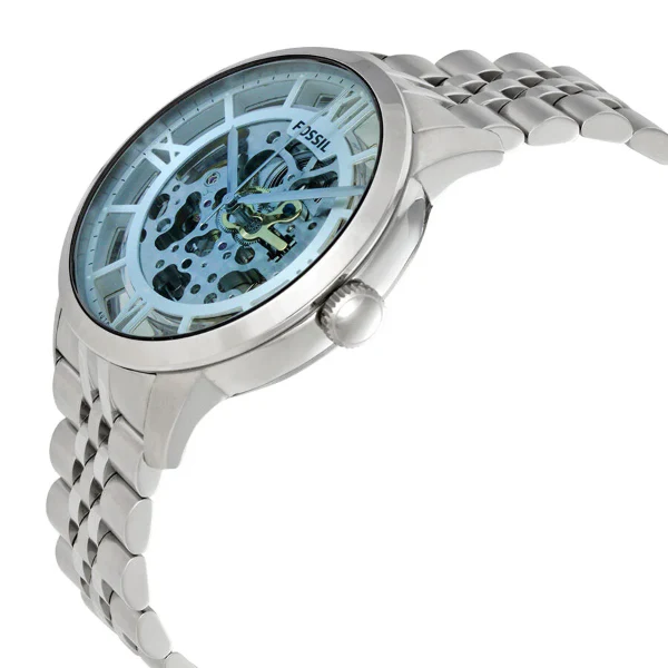 Fossil Townsman Silver Stainless Steel Blue Dial Automatic Watch for Gents - ME3073 - Image 2