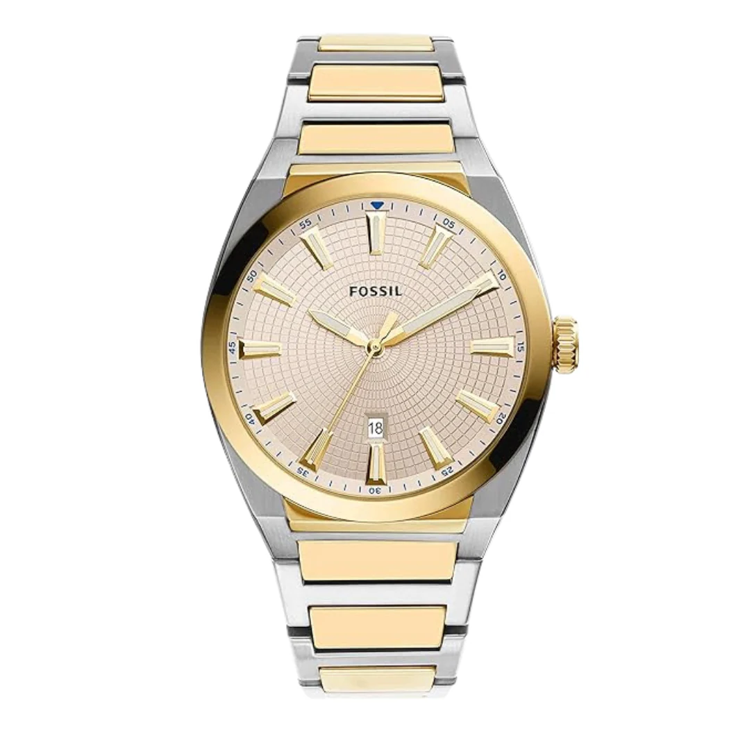 Fossil Two-tone Stainless Steel Cream Dial Quartz Watch for Gents - FS-5823