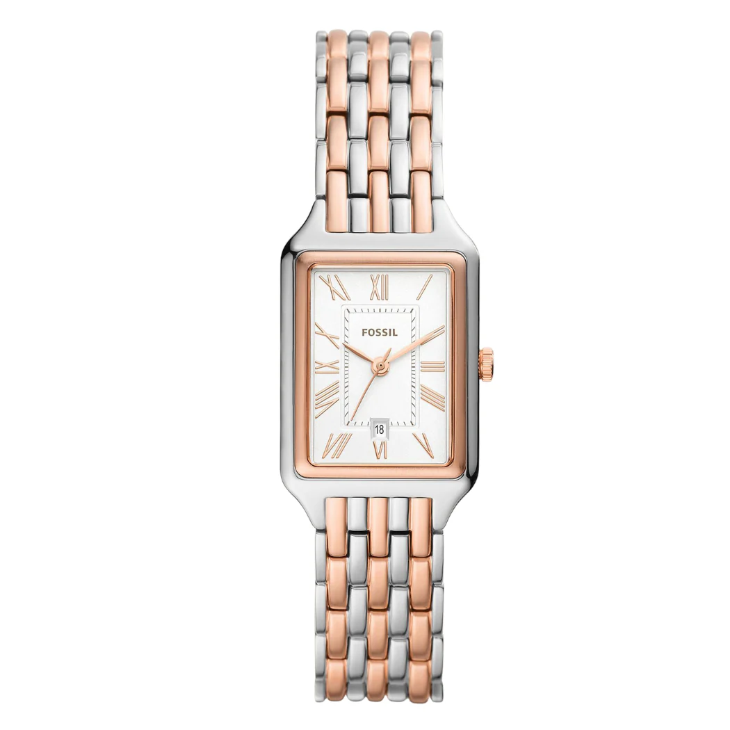 Fossil Two-tone Stainless Steel White Dial Raquel Quartz Watch for Ladies - ES-5222