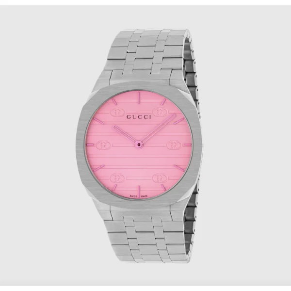 Gucci 25H Silver Stainless Steel Blue Dial Quartz Unisex Watch - YA163408 - Image 3