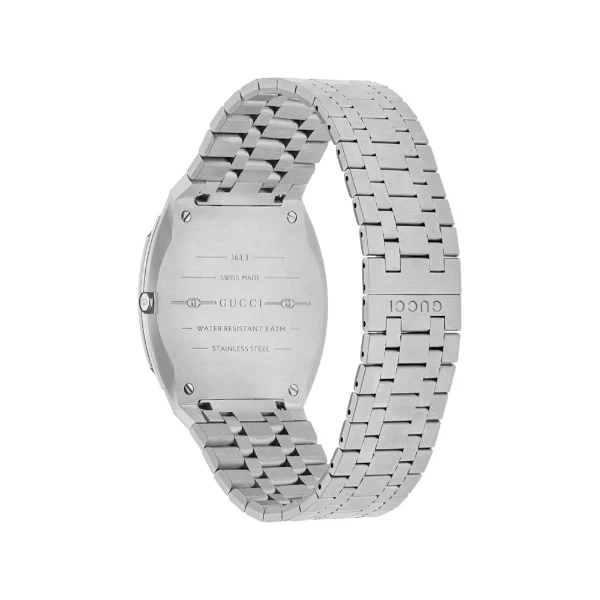 Gucci 25H Silver Stainless Steel Blue Dial Quartz Unisex Watch - YA163408 - Image 4
