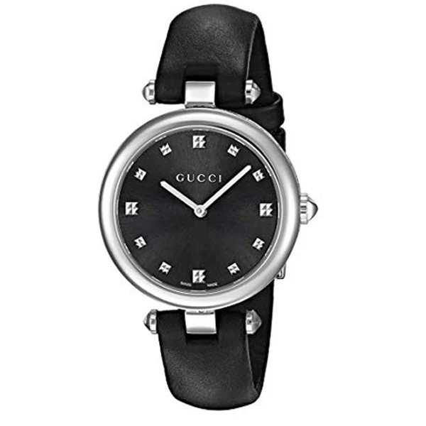 Gucci Diamantissima Black Leather Black Dial Quartz Watch for Ladies - YA141403 - Image 2