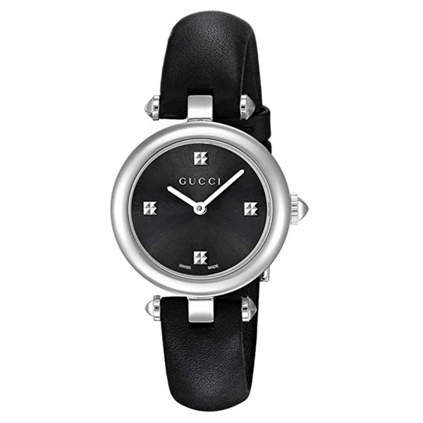 Gucci Diamantissima Black Leather Black Dial Quartz Watch for Ladies - YA141506 - Image 2