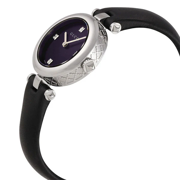 Gucci Diamantissima Black Leather Black Dial Quartz Watch for Ladies - YA141506 - Image 3