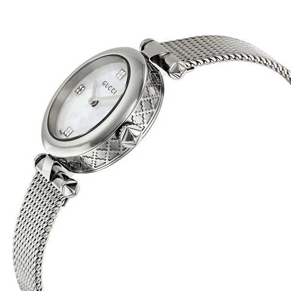 Gucci Diamantissima Silver Stainless Steel Mother of pearl Dial Quartz Watch for Ladies - YA141504 - Image 2