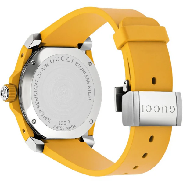 Gucci Dive Tiger Head Yellow Silicone Strap Yellow Dial Quartz Unisex Watch - GUCCI YA 136317 - Image 2