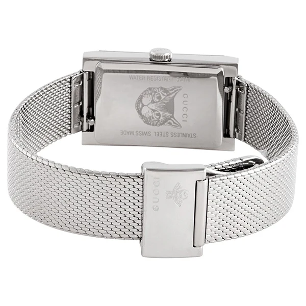 Gucci G-Frame Silver Mesh Bracelet Mother of Pearl Dial Quartz Watch for Ladies- YA147401 - Image 2