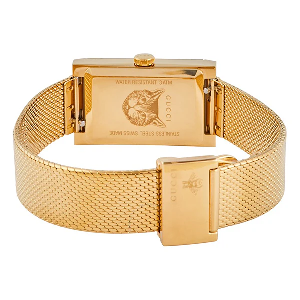 Gucci G-Frame Yellow Gold Mesh Bracelet Mother of Pearl Dial Quartz Watch for Ladies - YA147410 - Image 2