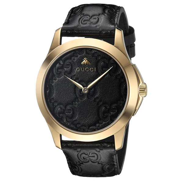 Gucci G Timeless Black Leather Black Dial Quartz Watch for Ladies - YA1264034 - Image 3
