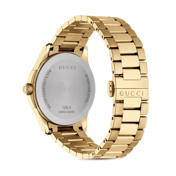 Gucci G-Timeless Gold Stainless Steel Gold Diamond Dial Quartz Watch for Unisex - YA126461 - Image 2