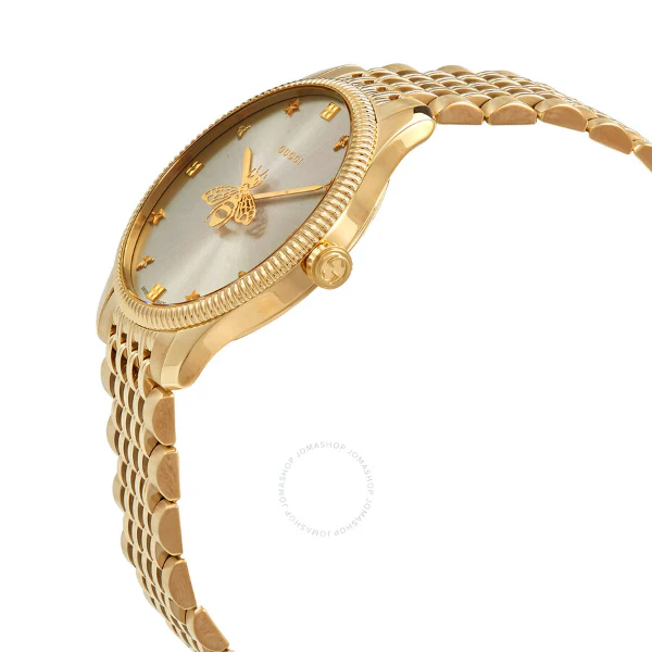 Gucci G-Timeless Gold Stainless Steel Silver Dial Quartz Watch for Ladies- YA1264155 - Image 2