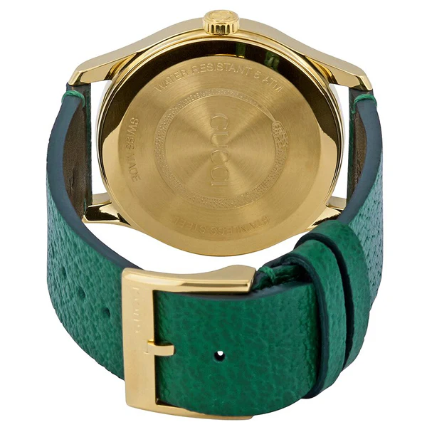Gucci G-Timeless Green Leather Green Dial Quartz Unisex Watch - YA1264065 - Image 2