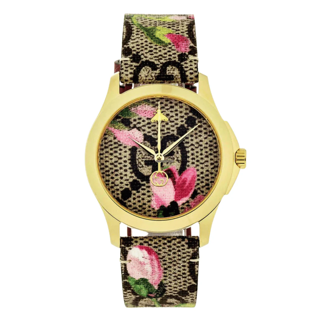 Gucci G Timeless Multi Color Leather Multi Color Dial Quartz Watch for Ladies - YA164038