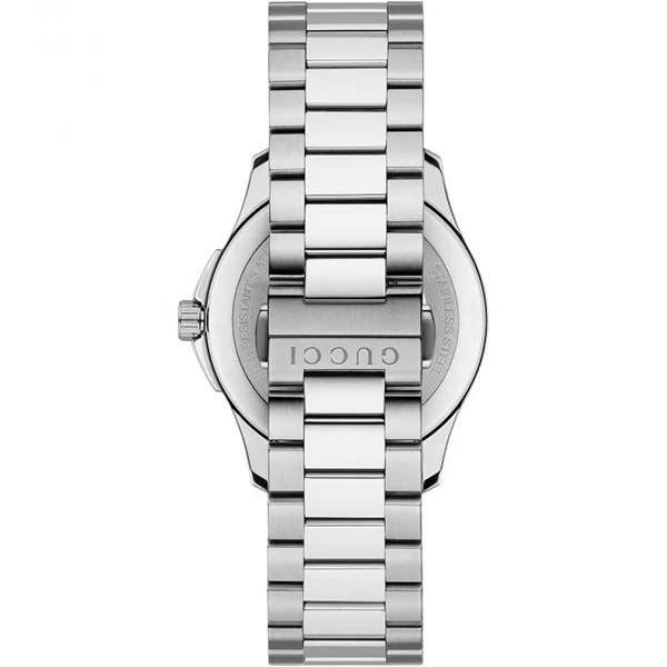 Gucci G-Timeless Silver Stainless Steel Black Dial Quartz Watch for Gents- GUCCI YA126457 - Image 2