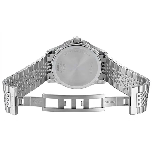 Gucci G Timeless Silver Stainless Steel Black Dial Quartz Watch for Gents - YA126402 - Image 3