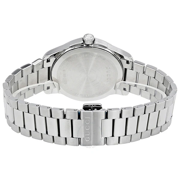 Gucci G-Timeless Silver Stainless Steel Black Dial Quartz Watch for Gents - YA126460 - Image 2