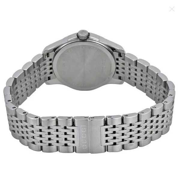 Gucci G Timeless Silver Stainless Steel Black Dial Quartz Watch for Ladies - YA126405 - Image 2