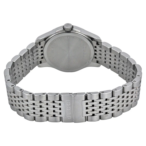 Gucci G-Timeless Silver Stainless Steel Black Mother of Pearl Dial Quartz Watch for Ladies- GUCCI YA126505 - Image 2