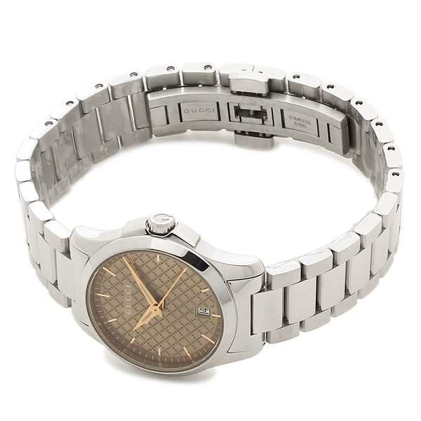Gucci G-Timeless Silver Stainless Steel Brown Dial Quartz Unisex Watch - GUCCI YA 126445 - Image 2