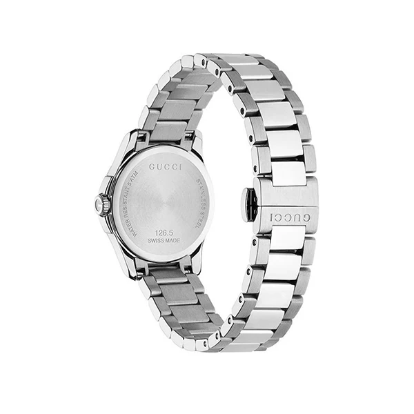 Gucci G-Timeless Silver Stainless Steel Mother of Pearl Dial Quartz Watch for Ladies- GUCCI YA126542 - Image 2